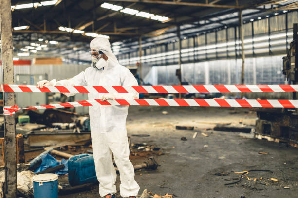 Professional Biohazard Cleanup technician working in Harrah, WA